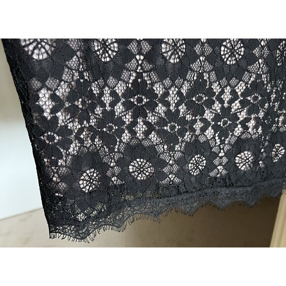 Maggy London Sheath Dress Size 10 Nude Black Lace Overlay Star Flower NWT - Picture 11 of 16